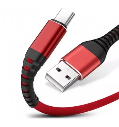 Cablu de date si incarcare rapida Type-C USB-C QC3.0 - Rosu 2m