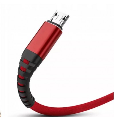 Cablu de incarcare rapida si transfer de date Micro-USB Nylon QC 3.0 - Roșu 2m