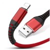 Cablu de date si incarcare rapida iPhone QC3.0 - Roșu 2m