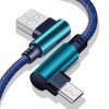 Cablu de date si incarcare rapida Micro-USB QC 3.0 Unghi 90° 2m - Blugi