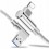 Cablu Cablu de date Lightning pentru iPhone Unghiular arc 90 ° - Alb