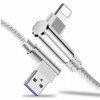 Cablu Cablu de date Lightning pentru iPhone Unghiular arc 90 ° - Alb