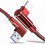 Cablu de date si incarcare rapida Type-C USB-C Unghiular arc 90 ° - Rosu