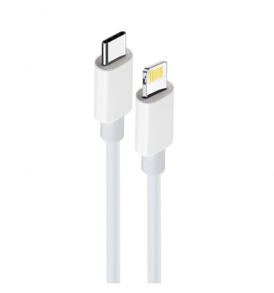 Cablu de date cu incarcare rapida pentru iPhone USB-C Lightning 20W 1M - Alb