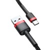 Cablu Date si Incarcare Baseus Typ - C USB-C 3A Fast Charge, 1m - Negru / Rosu