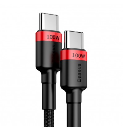 Cablu Date si Incarcare Baseus USB Type-C la USB Type-C 1 m - Negru / Roșu