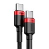 Cablu Date si Incarcare Baseus USB Type-C la USB Type-C 1 m - Negru / Roșu