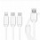 Cablu de date Incarcare rapida 3n1 USB-C / Lightning / Micro-USB Nylon 1m - Alb