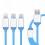 Cablu de date Incarcare rapida 3n1 USB-C / Lightning / Micro-USB Nylon 1m - Albastru