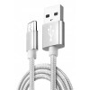 Cablu de date si incarcare rapida Micro-USB QC 3.0 Nylon - Argint