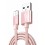 Cablu de date si incarcare rapida Micro-USB QC 3.0 Nylon - Roz