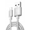 Cablu Lightning pentru iPhone QC3.0 din nailon împletit - Argint