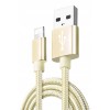 Cablu Lightning pentru iPhone QC3.0 din nailon împletit - Aur