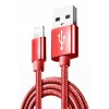 Cablu Lightning pentru iPhone, QC3.0 din nailon împletit - Roșu
