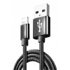 Cablu de date si incarcare rapida Micro-USB QC 3.0 Nylon - Negru